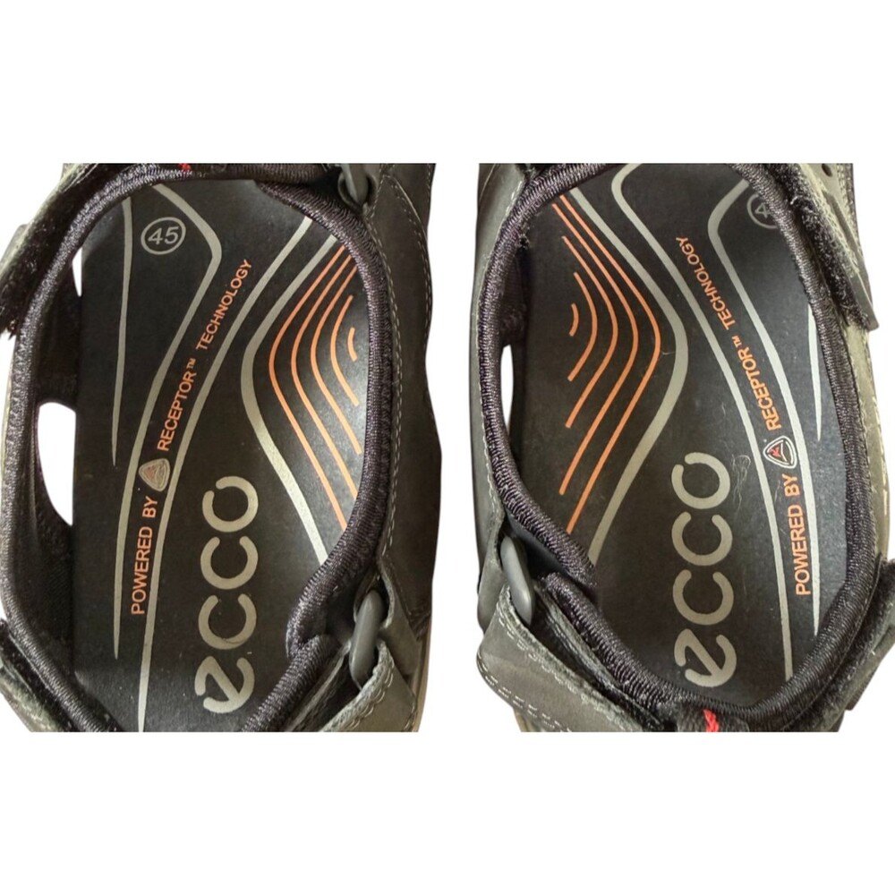 ECCO Offroad Black Nubuck Leather Sport Sandals Size 45 / Men's 11-11.5 - Picture 10 of 12